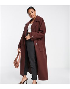 Шоколадное пальто мидакси в стиле oversized Asyou