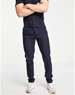 Темно синие узкие строгие брюки Asos design