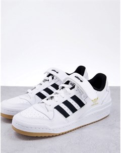 Белые низкие кроссовки на резиновой подошве Forum Adidas originals