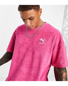 Розовая махровая футболка эксклюзивно на ASOS Puma