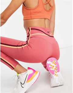 Розовые леггинсы с перекрученным дизайном One Nike training