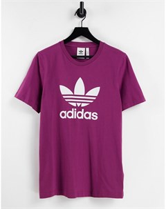 Сливовая футболка с большим логотипом adicolor Adidas originals
