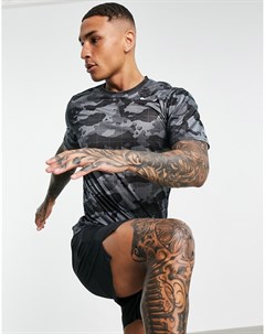 Черная футболка со сплошным камуфляжным принтом Camo Nike training