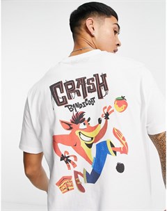 Белая футболка с принтом Crash Bandicoot Asos design