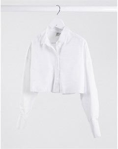 Короткая белая рубашка с необработанным краем Asos design