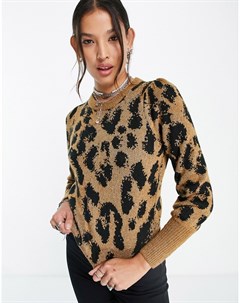 Джемпер с однотонным леопардовым принтом Vero moda