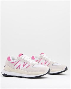 Замшевые кроссовки кремово белого розового цвета 57 40 New balance