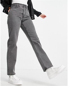 Серые джинсы из переработанного хлопка мужского силуэта в винтажном стиле Topshop