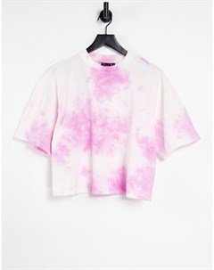 Розовая oversized футболка с принтом тай дай Asos design