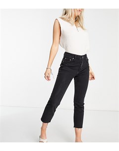 Черные выбеленные джинсы зауженного кроя в винтажном стиле с классической талией ASOS DESIGN Petite Asos petite