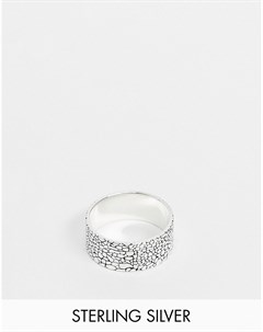 Серебристое широкое кольцо из стерлингового серебра с фактурной отделкой Asos design