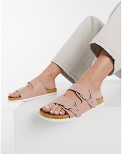Пыльно розовые сандалии с двумя ремешками и пряжками Fewer Asos design