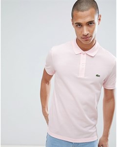 Розовая футболка поло узкого кроя с логотипом Lacoste