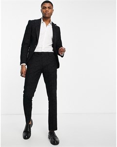 Черные зауженные брюки с геометрической набивкой флок Sylvan Twisted tailor