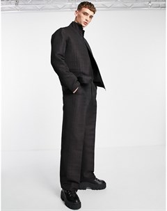 Жаккардовые брюки сливового цвета с широкими штанинами и радужным тисненым геометрическим узором от  Asos design