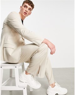 Белые расклешенные брюки с боковыми разрезами по краям Asos design