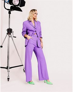 Свободные фиолетовые брюки клеш с широкими штанинами Asos design
