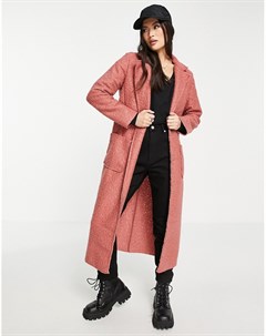 Удлиненное пальто розового цвета с поясом Naanaa