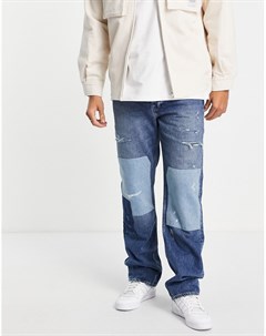 Мешковатые джинсы в стиле пэчворк голубого цвета River island