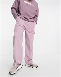 Сиреневые вельветовые брюки с широкими штанинами Asos design