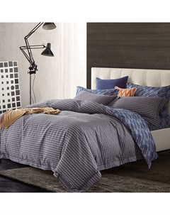 Комплект постельного белья 1 5 спальный сине серый Pappel