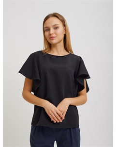 Черная блузка Sevenext с рукавами с оборкой Profmax