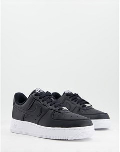 Черные кроссовки с белой подошвой Air Force 1 07 Essential Nike