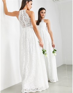 Кружевное свадебное платье макси с американской проймой Amalie Asos edition