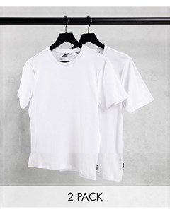 Набор из 2 белых футболок с круглым вырезом Only & sons