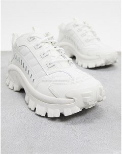 Белые кроссовки на массивной подошве Cat footwear
