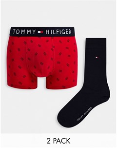 Подарочный набор из боксеров брифов и пары носков Tommy hilfiger