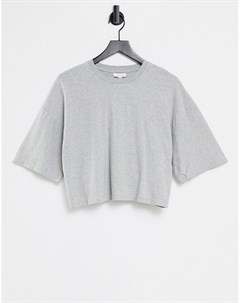 Свободная футболка серого цвета с короткими рукавами Topshop