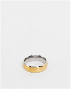 Золотистое широкое кольцо из нержавеющей стали с полированной отделкой Asos design