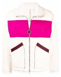 Куртка из шерпы с контрастными вставками Ami paris