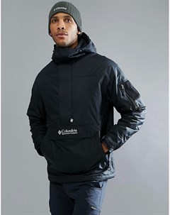 Черная утепленная куртка пуловер с капюшоном Challenger Columbia