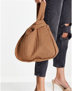 Вязаная сумка на плечо коричневого цвета Svnx