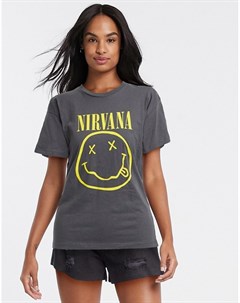 Oversized футболка с надписью Nirvana Asos design