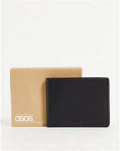 Кожаный бумажник с отделениями коричневого цвета Asos design