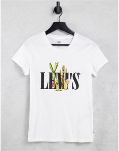 Футболка белого цвета с принтом кактуса и логотипом The Perfect Tee Levi's®