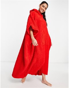 Плюшевый худи одеяло красного и белого цвета Loungeable