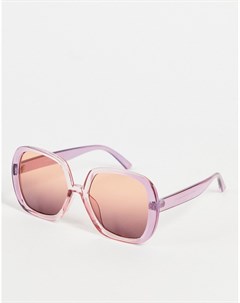 Солнцезащитные очки в большой оправе розового выцветшего цвета в стиле 70 х из переработанных матери Asos design