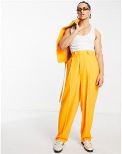 Оранжевые фактурные брюки с широкими штанинами Asos design