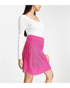 Ярко розовая расклешенная мини юбка в рубчик от комплекта Missguided