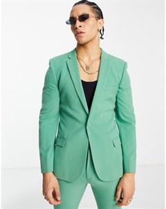 Ярко зеленый супероблегающий пиджак Asos design