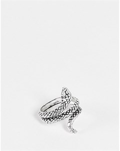 Серебристое кольцо в виде змеи Svnx