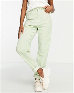 Свободные вельветовые джинсы светло зеленого цвета с завышенной талией в винтажном стиле Asos design