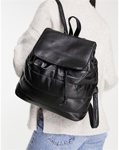 Стеганый рюкзак черного цвета с отделкой из искусственной кожи Truffle collection