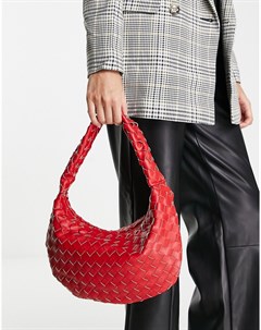 Красная плетеная сумка на плечо Truffle collection