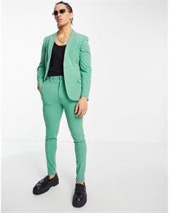 Ярко зеленые супероблегающие брюки Asos design