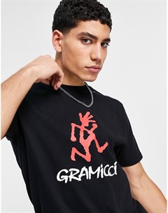 Черная футболка с логотипом Gramicci